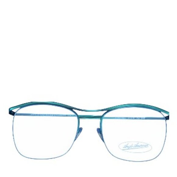 Vintage Frames Semi Rimless Anglo American Eyewear MOD M63 Metallic Green - Picture 14 of 14